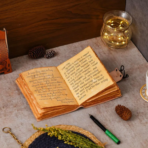 Diario de Cuero Hecho a Mano con Atrapasueños, Cuaderno con Grabado en Relieve, Papel con Borde Irregular, Diario Vintage, Regalo para el Día del Padre, Regalo de Pascua - Product Image 5