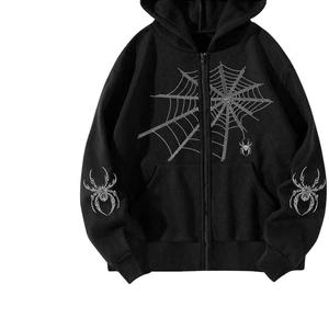 Custom New Stylish rhinestone Hoodie Invierno Hombres rhinestone Hoodie Full Zip Us Sudaderas térmicas 100% algodón - Product Image 1