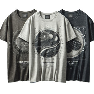 Camisetas de talla grande de algodón 100%, diseño de media manga con cuello redondo/en V, tela de Jersey sostenible transpirable y de secado rápido - Product Image 5