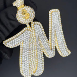Pendentif glacé 7M pour hommes pendentif sac d'argent personnalisé Hip Hop Bling deux tons plaqué or et argent bijoux en diamant Moissanite - Product Image 1