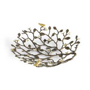 Bols en métal faits à la main avec motif de fleurs roses, finition argentée polie, vaisselle de mariage, accessoire décoratif pour centre de table - Product Image 4