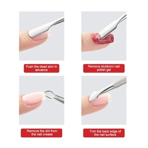 Bafa Manicure - Empujador de Cutículas de Acero Inoxidable de Doble Punta Reutilizable, Herramienta para Remover Uñas, Espátula de Doble Cabeza BSI-NP-8951 - Product Image 5