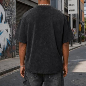 T-shirts pour hommes effet délavé à l'acide, prix abordable, disponibles en différentes couleurs, faible MOQ, meilleure qualité, nouveau style. - Product Image 2