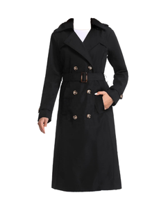 High Quality Wholesale Spring Vintage Waterproof Eco-Friendly Oversized <b>Women</b> Khaki Polyester <b>Double</b> <b>Breasted</b> Long Motorcycle - Product Image 1