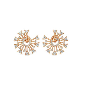 Boucles d'oreilles clous diamantées motif floral soleil éclatant - Product Image 1