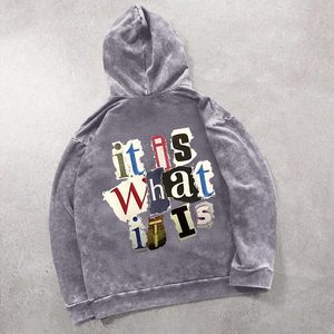 Sudaderas con Capucha Estilo Acid Wash para Hombre, 100% Algodón, Diseño Gráfico Vintage, Estilo Urbano Holgado, Sudadera con Capucha, Hip-Hop, Gótico, Unisex - Product Image 5