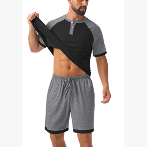 Best Quality New Trending Summer Men's Shorts <b>Sets</b> Pure 100% Cotton Black Gary Color Product Jogging Wear Men's Shorts <b>Sets</b> - Product Image 5