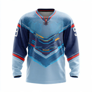 Camiseta de Hockey sobre Hielo Personalizada con Cuello en V, Sublimada, con Número de Equipo Personalizado - Product Image 3