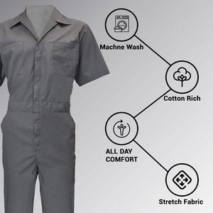 Men's Short Sleeve Workwear Coveralls High Quality Working Cloths <b>Flame</b> <b>Proof</b> Boiler Suit Oil and Gas Safety Workwear <b>Overalls</b> - Product Image 5