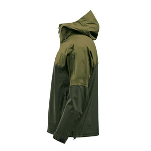 Chaqueta Impermeable con Capucha para Hombre, Diseño Color Block, Exterior de Poliéster, Cierre de Cremallera, Ropa Deportiva para Otoño, Estilo Deportivo Verde - Product Image 3