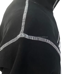 500 GSM coton épais blanc uni poids lourd surdimensionné sweats à capuche sans ficelle unisexe grande taille point inversé hommes sweats à capuche - Product Image 3