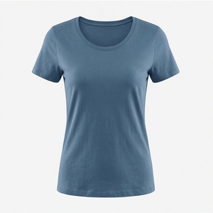 Camiseta de Tela para Mujer, Secado Rápido, Transpirable, 100% Algodón, Manga Corta, Alta Calidad, Moderna, Informal, Color Personalizado - Product Image 1