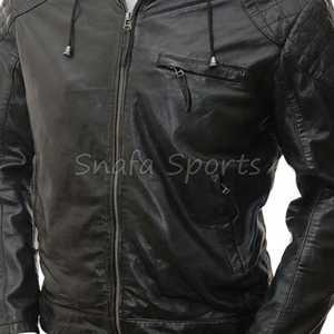 Veste en cuir pour homme, mode automne-hiver, style décontracté et ample, style motard, en vente en gros. - Product Image 3