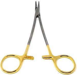 Portaagujas Olsen Hegar con tijeras y anillos recubiertos de oro, portaagujas de carburo de tungsteno con bordes de corte, aprobado por ISO - Product Image 4