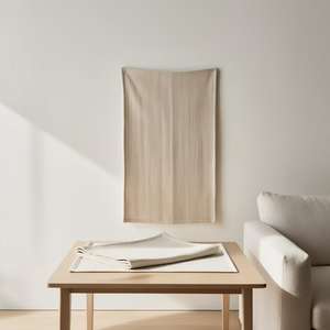 Juego de Manteles Individuales de Algodón Modernos para Resort, Ligeros, Transpirables, de Lujo, Esenciales para el Hogar, Almohadillas de Verano Cosidas Artesanalmente, India - Product Image 1