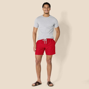 Wholesale Custom Logo <b>Men</b> Casual Shorts Quick Dry Red Beach Board Shorts Lightweight Summer Swim <b>Trunks</b> Elastic Waist Sports - Product Image 1