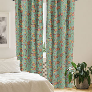 Cortina de Puerta de Algodón 100% Tela Suave, Filtra la Luz, Diseños Florales/Estampados para Decoración del Hogar, Dormitorio, Cocina y Sala de Estar - Product Image 4