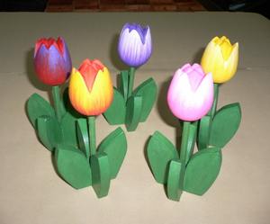 Tulipán Musical Hecho a Mano de Madera de Acacia para Decoración del Hogar con Estilo ROMÁNTICO, Técnica Pulida, 37cm de Largo, Ligero, Regalo - Product Image 5