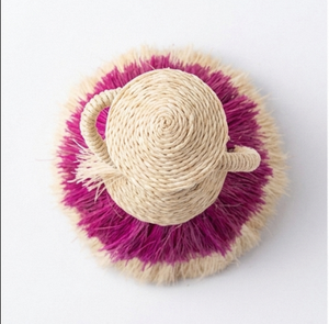 Figura de Muñeca Tejida a Mano Sellease K5 con Falda Morada, Decoración Art Deco para el Hogar, Adorno de Mesa Interior, Fibra de Sisal y Plátano - Product Image 3