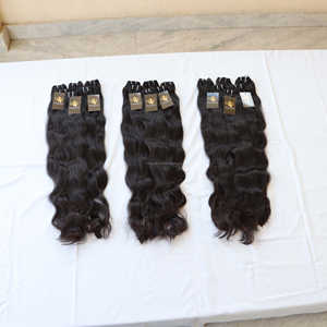 Tissage en lot de cheveux humains bruts, vierges, non-traités, vente en gros, Extensions de cheveux humains, à cuticules alignées, Temple indien - Product Image 3