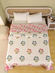 Edredón Floral Estampado de Algodón, Decoración Tradicional para el Hogar, Ropa de Cama para Todas las Temporadas - Product Image 4