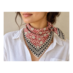 Women Ethnic <b>Bandana</b> <b>Scarf</b> Square Neck Gaiter Floral Headscarf Winter Hair Wrap Polyester - Product Image 3