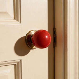 Handmade Wholesale Ceramic Drawer Knobs <b>Red</b> Yellow <b>Kitchen</b> Cabinet Knobs Floral Furniture Knobs Ceramic Round Door Knob - Product Image 2