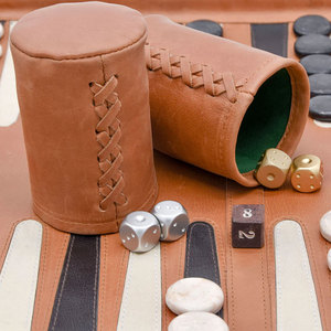 Leather Roll-Up <b>Backgammon</b> Board Storage Tube Durable Unisex <b>Travel</b> Case with Custom Logo - Product Image 5