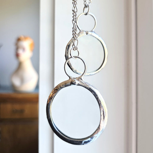 Vintage Metal Magnifying <b>Glass</b> With Silver Finish Chain Classic <b>Reading</b> Loupe Pendant For Book Lovers Collectors And Readers - Product Image 3