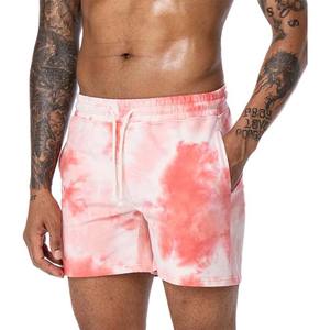 Pantalones cortos de moda para hombre, color rosa, ligeros, para la playa, con cintura elástica y bolsillos - Product Image 2