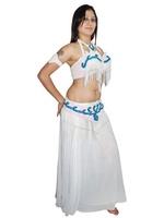 Nouvelles Robes de Danse Orientale Tendance, Ensemble Professionnel 5 Pièces pour Femmes, en Tissu Satiné, Taille Unique, pour Spectacles 6-8