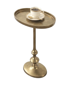 Luxury <b>Antique</b> Brass Oval Drink <b>Table</b> Metal Pedestal Accent <b>Side</b> <b>Table</b> Decorative Gold Drink Tray Stand Case Wholesale Gift - Product Image 3