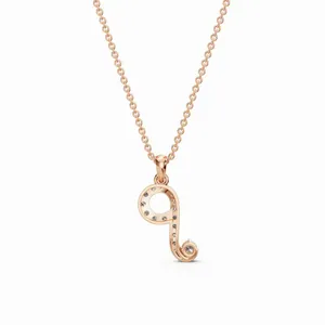 Collier pendentif lettre P en diamant de laboratoire, chaîne à maillons, 16 pièces, or rose 18 carats, bijoux de fiançailles pour femmes, pour les acheteurs en gros - Product Image 4