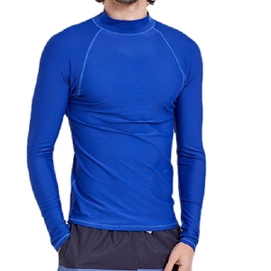 เสื้อแรชการ์ดแขนยาวสีน้ำเงินรอยัลสำหรับผู้ชาย ป้องกันรังสียูวีเต็มตัว เสื้อว่ายน้ำสำหรับผู้ใหญ่ เสื้อกีฬา - Product Image 2