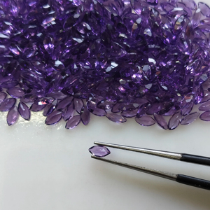 Ametyste naturelle africaine 5x2.5MM taille marquise, qualité supérieure, violet foncé, pierre précieuse en vrac pour la fabrication de bijoux - Product Image 4