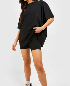 T-shirts et shorts vintage 285g 100% coton unisexe, coupe ample, délavés, surdimensionnés, pour femmes et hommes – Vente chaude - Product Image 2