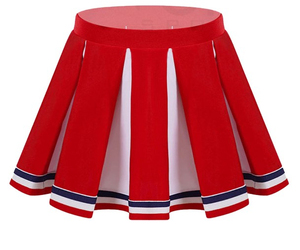 Ensemble d'uniformes de cheerleading personnalisables avec pompons, style jupe pour adultes et jeunes filles, logo imprimé par transfert thermique sur le devant, 100 % personnalisable - Product Image 4