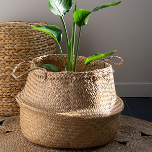 Custom Handmade Vintage <b>Seagrass</b> <b>Storage</b> <b>Basket</b> Eco-Friendly Woven Multifunction <b>Basket</b> for Home Decor Gifts Wholesale - Product Image 4