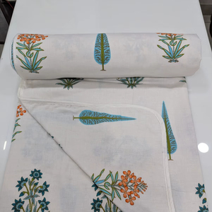 Jaipur Handmade Soft Cotton Single Bed Dohar Breathable Traditional Hand Block Printed 100% Cotton Reversible Handcrafted Dohar - Product Image 1