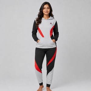 Ensemble de survêtement athlétique pour femmes, deux pièces, avec veste zippée et pantalon de jogging pour un confort quotidien, survêtement pour femmes sur mesure - Product Image 1