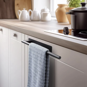 Self <b>Adhesive</b> Stainless Steel Hand Towel Holder Wall Mounted for Kitchen Cabinet & Bathroom Modern No Drill Towel Rack <b>Hook</b> - Product Image 2
