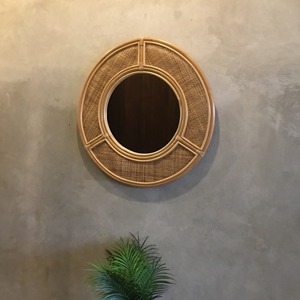High Quality Rattan <b>Mirror</b> For Bathroom Bedroom And Spa Natural Handwoven Frame Stylish Boho Home Decor Accent From India - Product Image 6