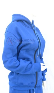Sudadera con Capucha Azul Rey para Mujer, Corte Holgado, Felpa Francesa Transpirable, 100% Algodón, Personalizable, Ropa Urbana Europea de Boutique - Product Image 2