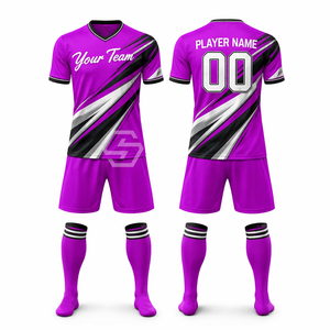 Maillot de football unisexe personnalisé à col en V, manches courtes, séchage rapide, imprimé sur le devant, en maille polyester de haute qualité, vente directe usine - Product Image 6