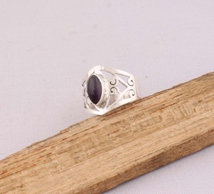 Natural Amethyst <b>Ring</b> 925 Sterling Silver Vintage Style Marquise Cut Deep Purple Gemstone <b>Ring</b> for Women Handcrafted <b>Boho</b> Fine - Product Image 4