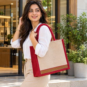 Bolsas de Compra Reutilizables de Yute de Alta Calidad |   Bolsas de Mano Personalizadas Ecológicas, Asas de Algodón Suave, Estilo Casual, Color, Tamaño e Impresión Personalizables - Product Image 1