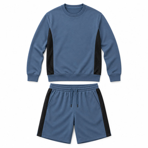 Conjunto de sudadera y pantalones cortos para hombre, elegante y coordinado, con un corte moderno para días informales y para uso diario. - Product Image 3