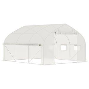 Tunnel serra da 3,5 m con telai in acciaio, struttura in acciaio inossidabile, porta e finestre in rete, disponibile in misure grandi e piccole - Product Image 1