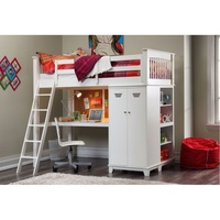 Lit de dortoir étudiant avec bureau et chaise inclus, finition stratifiée en contreplaqué calibré MR, 1800x900x1500, sans matelas, standard