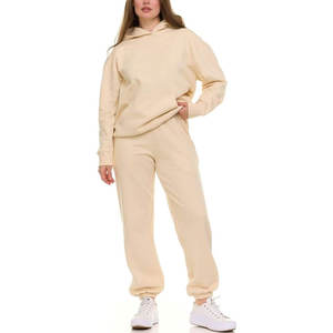 Conjunto Deportivo Casual de 2 Piezas para Mujer, Personalizable, de Cintura Alta, Tejido de Felpa Francesa, con Capucha, Antipelusas, Resistente al Viento - Product Image 2